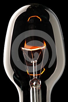 Light bulb isolated on black