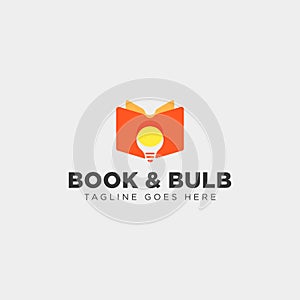 Light bulb learning line logo template vector illustration icon element isolated