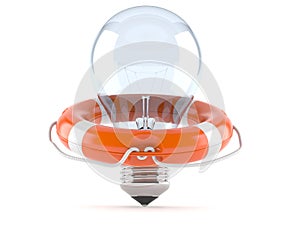 Light bulb with life buoy concept