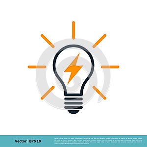 Light Bulb Lighting bolt Icon Vector Logo Template Illustration Design. Vector EPS 10