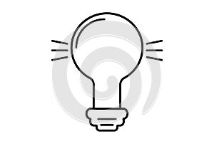 light bulb line flat icon black science outline symbol app web sign