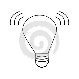 Light bulb line icon. llustration for repair theme, doodle style