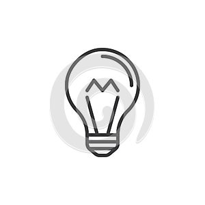 Light bulb line icon, outline vector sign, linear style pictogram isolated on white.