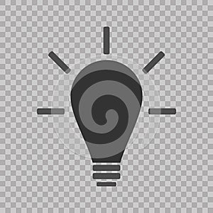 Light Bulb line icon vector, isolated on transparent background. Idea sign, solution, thinking concept. Lighting Electric lamp. El