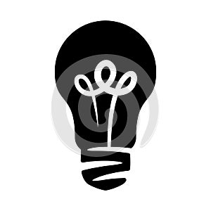 Light Bulb line icon vector, isolated on white background