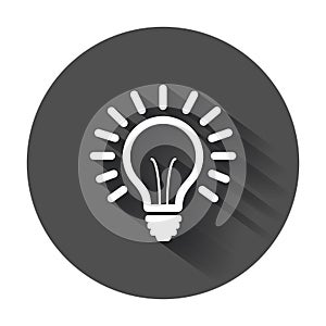 Light bulb line icon vector, isolated on white background.