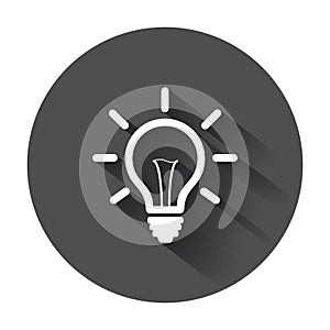 Light bulb line icon vector, isolated on white background.