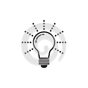 Light Bulb line icon vector, isolated on white background. Idea icon, idea sign, solution, thinking concept.