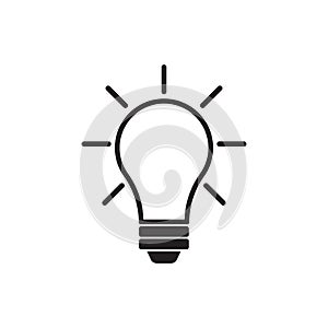 Light Bulb line icon vector, isolated on white background. Idea icon, idea sign, solution, thinking concept. Lighting Electric lam