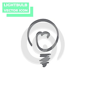 Light Bulb line icon vector, isolated on white background. Idea sign, solution, thinking concept.