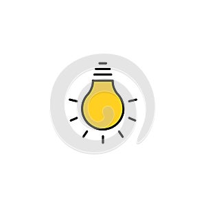 Light Bulb line icon vector, isolated on white background. Idea sign, solution, thinking concept. Lighting Electric lamp.