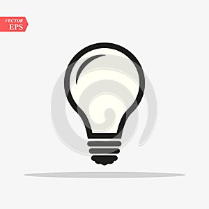 Light Bulb line icon vector, isolated on white background. Idea sign, solution, thinking concept. Lighting Electric lamp.