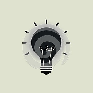 Light Bulb line icon vector, isolated on white background. Idea sign, solution, thinking concept. Lighting Electric lamp