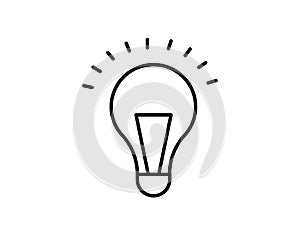 Light Bulb line icon vector, isolated on white background. Idea sign, solution, thinking concept. Lighting Electric lamp. Electric