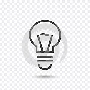 Light Bulb line icon vector, isolated on white background. Idea sign, solution, thinking concept. Stock vector