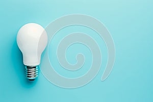 Light bulb is lit up on a blue background