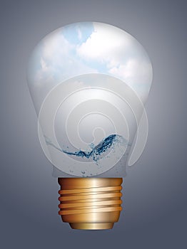 Light bulb and nature photo