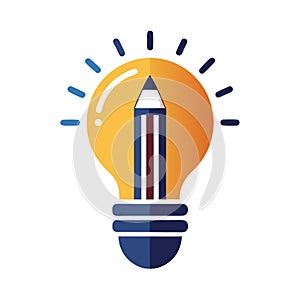 Creative Idea: Light Bulb with Pencil - Innovation and Inspiration Concept