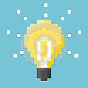 Light Bulb Pixel Concept.