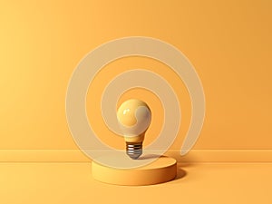Light bulb on a podium - 3D