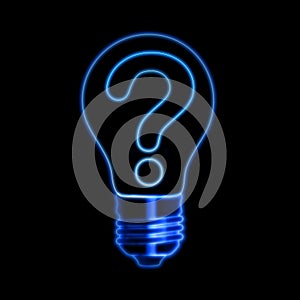 Light bulb with question sign