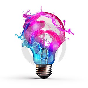 Light Bulb Radiating Colorful Illumination in a Creative Display