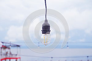 light bulb after rain