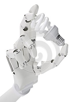 Light bulb in robot hand