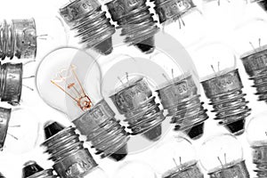 Light Bulb rows Abstract Background