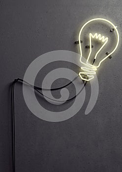 Light bulb shaped neon light