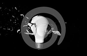Light bulb shot and shattering
