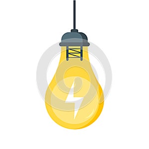 Light bulb sketch with concept of idea. Doodle hand drawn sign. Vector Illustration