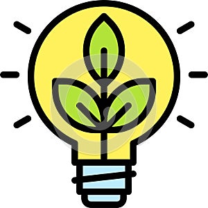 Light Bulb with Sprout inside icon, Earth Day related vector