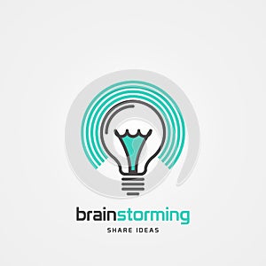 Light bulb symbol. Brainstorming. Sharing ideas. Vector