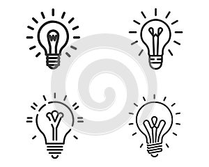 Light Bulb symbol icon design set vector stock on white background illustration