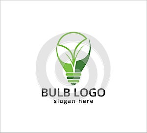 light bulb symbol, icon or logo of go green and agricultural innovation, idea and inspiration vector graphic design