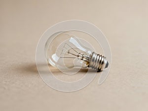 Light Bulb on Table Close Up - AI generated