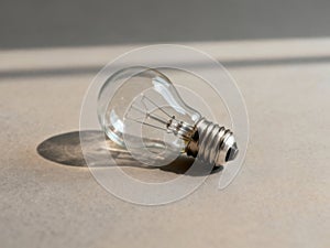 Light Bulb on Table Close Up - AI generated