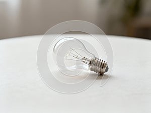 Light Bulb on Table Close Up - AI generated