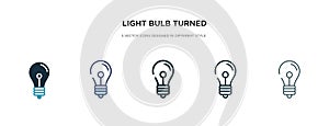 Light bulb turned off icon in different style vector illustration. two colored and black light bulb turned off vector icons