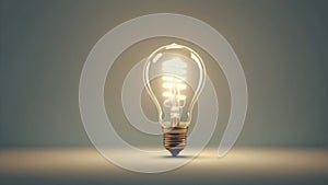 A light bulb turns on, symbolizing the new perspectives and insights gained from practicing positive psychology. minimal