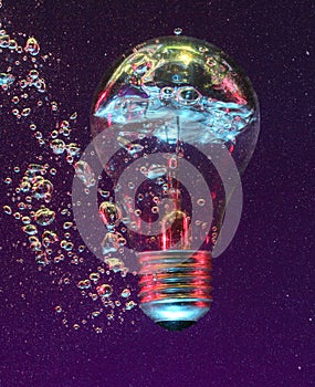 Light bulb under water