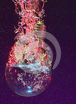 Light bulb under water