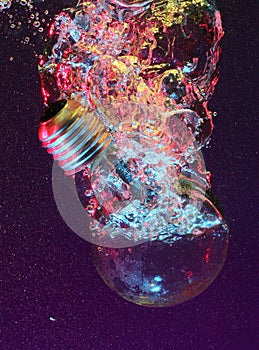 Light bulb underwater