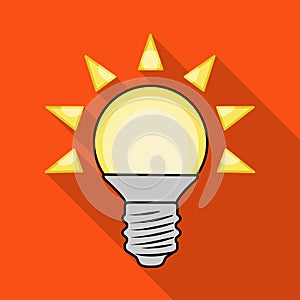 Light bulb vector icon.Flat vector icon isolated on white background light bulb .