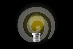 Light bulb vector illustration isolated on black background