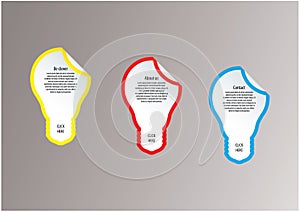 Light bulb vector labels. Modern template with space for your co