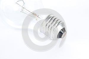 Light bulb on white