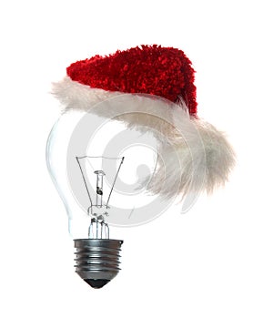 Light bulb with xmas cap