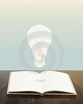 Light bulbs book conceptual